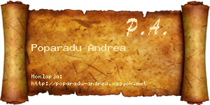 Poparadu Andrea névjegykártya
